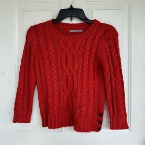 Rubbish Knit Sweater size S 3/4 Sleeve Cropped Pullover Top Cable Knit Sweater